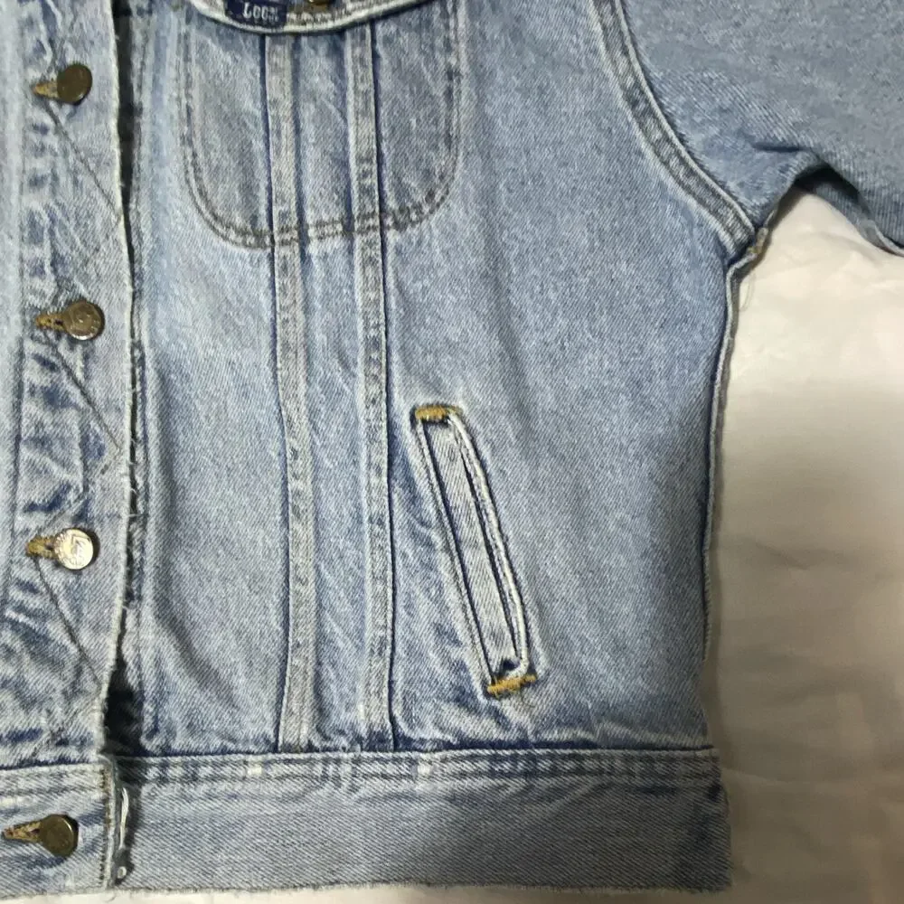 Lee Men's Blue Jean Jacket Button Front Pockets Chest 42 Short Point Collar